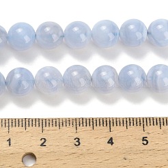 Chapelets de perles en agate avec dentelle bleue naturelle&nbsp;G-L634-B02-8mm