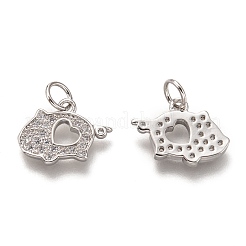 Messing micro pave klar zirkonia charme&nbsp;ZIRC-B002-50P