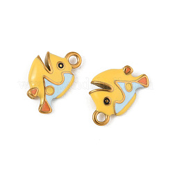 Pendentifs en acier inoxydable 304 émaillés&nbsp;STAS-P396-10G-01