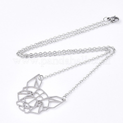 Colliers pendentifs chiot en acier inoxydable 201 anti-ternissement&nbsp;NJEW-T009-JN046-1-40