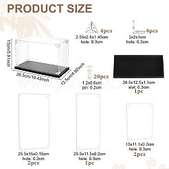 Acryl-Vitrinen für Minifiguren mit schwarzem Sockel&nbsp;ODIS-WH0079-068B
