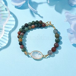 Runde Armbänder aus natürlichen indischen Achatperlen&nbsp;BJEW-JB10543