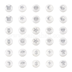 60pcs 15 styles de perles de coquillages d'eau douce naturels&nbsp;SHEL-KS0001-03