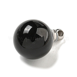 Parfümflaschenanhänger aus natürlichem Obsidian&nbsp;G-K338-22P-01