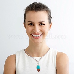16 pièces 8 styles pendentifs en résine transparente et bois de noyer&nbsp;RESI-SZ0001-86