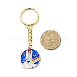 Portachiavi con pendente rotondo piatto smaltato in lega a tema spaziale&nbsp;KEYC-JKC00390