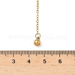 Colliers à boules rondes et pompons en acier inoxydable 304&nbsp;LS-NJEW-D322-01G