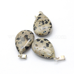 Pendenti di diaspro dalmata naturale a goccia&nbsp;G-Q368-23