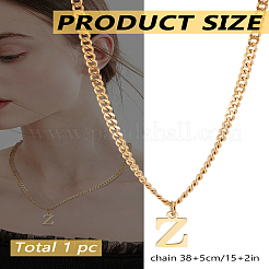 Collier avec pendentif lettre en acier inoxydable 304&nbsp;NJEW-LP0001-33Z-G