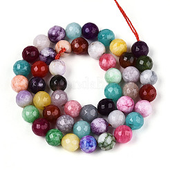 Chapelets de perles en jade blanc naturel teinté&nbsp;G-T139-8mm-60-09