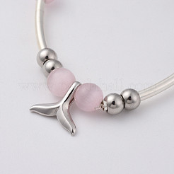 Pulseras de estiramiento de perlas de ojo de gato&nbsp;BJEW-JB04762-03