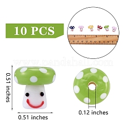 10pcs 5 Farben handgemachte Bunte Malerei-Perlen&nbsp;GLAA-SZ0001-80