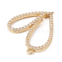 Placage de rack écologique pendentifs en zircone cubique micro pave en laiton&nbsp;KK-F835-05G