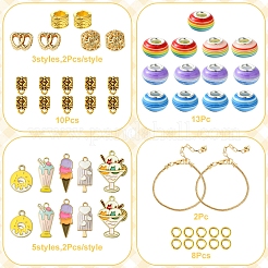 DIY-Armband-Sets aus Emaille-Eiscreme-Legierung und Rondellharz im europäischen Stil&nbsp;DIY-FS0007-25