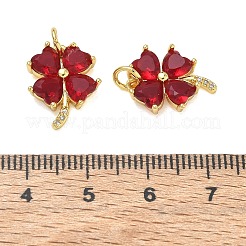 Micro pavé di zirconi in ottone con pendenti in vetro&nbsp;CU-CBA6E4E-11G