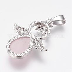 Pendentifs de quartz rose naturel&nbsp;G-G651-A10