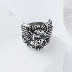 Anillos de dedo de acero inoxidable 304 con serpiente y águila para hombre&nbsp;TH9949-2