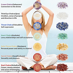 Pierres précieuses mixtes naturelles et synthétiques sur le thème des chakras&nbsp;G-WH0007-05