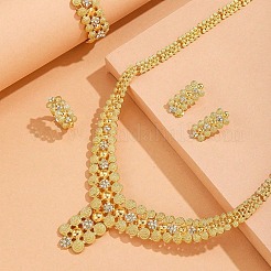 Zinklegierung Strass Armbänder & Ohrringe & Halsketten & Ringe Sets&nbsp;FS-WG1CFA3-01