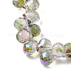 Perles en verre galvanisée&nbsp;EGLA-K062-01B-HP04
