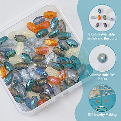 80 Stück 8 Farben transparente galvanisierte Glasperlen&nbsp;EGLA-HS0001-03