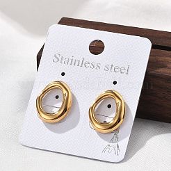 Boucles d'oreilles ovales épaisses en acier inoxydable 304 pour femmes&nbsp;EJEW-K306-28G
