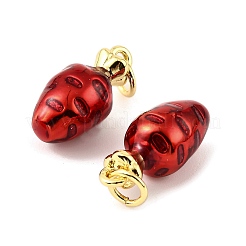 Pendenti in ottone smaltato a forma di frutta&nbsp;KK-M324-04A-G