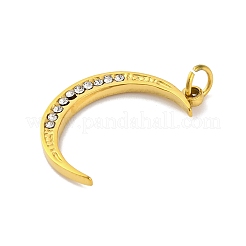 Ciondoli in acciaio inossidabile 304 con micro pavé di zirconi cubici&nbsp;LS-STAS-Z096-01G-03