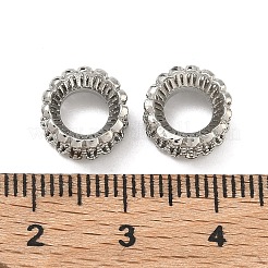 Blumenförmige Messingperlen mit klaren Zirkonia-Steinen im europäischen Stil&nbsp;KK-D228-24P