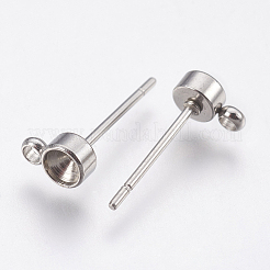Anlaufgeschützte Ohrstecker aus Edelstahl 201&nbsp;LS-STAS-P196-05