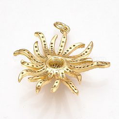 Pendentifs avec zircon cubiques à micro-pavés en laiton&nbsp;X-ZIRC-T004-21G