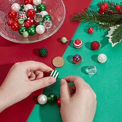 Kits de perles de Noël rondes à faire soi-même&nbsp;DIY-PH0034-04