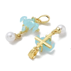 Pendentifs de placage en laiton&nbsp;KK-Q009-03G-02