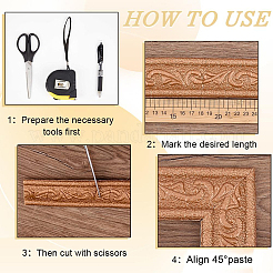 Bordure de papier peint imperméable auto-adhésive en mousse pvc 3d&nbsp;DIY-CP0013-02A