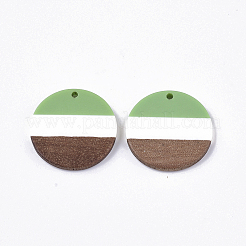 Colgantes de resina tricolor y madera de nogal&nbsp;X-RESI-S358-78P