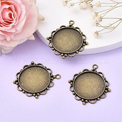 Supports Vintage Pendentif en alliage cabochon de style tibétain&nbsp;X-TIBEP-M018-92AB-NF