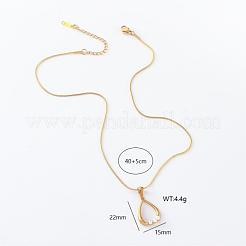 Collier avec pendentif en forme de larme en acier inoxydable pour femme&nbsp;FR3080