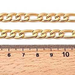 Collares de cadena Figaro de acero inoxidable 304 de 7 mm para mujeres y hombres.&nbsp;NJEW-B134-04A-G