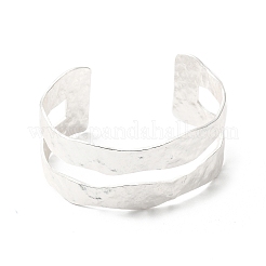 Bracciale rigido aperto da donna in ottone con placcatura a cremagliera&nbsp;BJEW-A137-01S