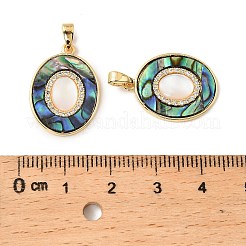 Laiton pendentifs coquille de paua&nbsp;KK-G538-38G-02