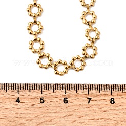 304 Edelstahl Blumengliederkette Halsketten für Damen&nbsp;NJEW-Z091-06G