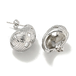 Ohrstecker aus hohlem Messing mit Tropfenstruktur für Damen&nbsp;EJEW-E312-12P