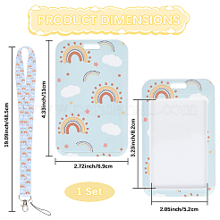 Custodia in plastica per tessere identificative con cinturino in poliestere&nbsp;AJEW-WH20017-33D