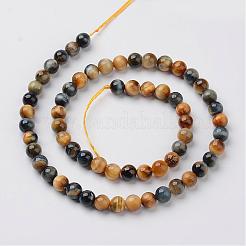 Brins de perles en œil de tigre de rêve naturel&nbsp;G-G898-6mm