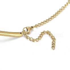 Collane girocollo in filo di acciaio inossidabile 202 con chiusura e placcatura sotto vuoto in PVD&nbsp;NJEW-H011-10G