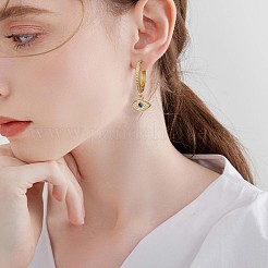 Orecchini a cerchio pendenti con occhio di cavallo in zirconi cubici&nbsp;JE925A