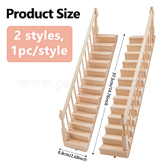2 Stück 2 Stile Holzleiter Miniatur-Ornamente&nbsp;AJEW-DC0003-52