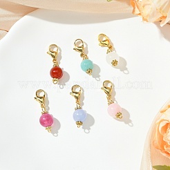 6 pendentif rond en quartz rose naturel&nbsp;HJEW-JM02857