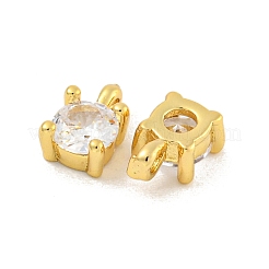 Colgantes de circonita cúbica transparente micro pavé de latón chapado en rack&nbsp;KK-K341-64G