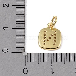 Placage de crémaillère en laiton micro pavé breloques en zircone cubique claire&nbsp;KK-E110-14G-N